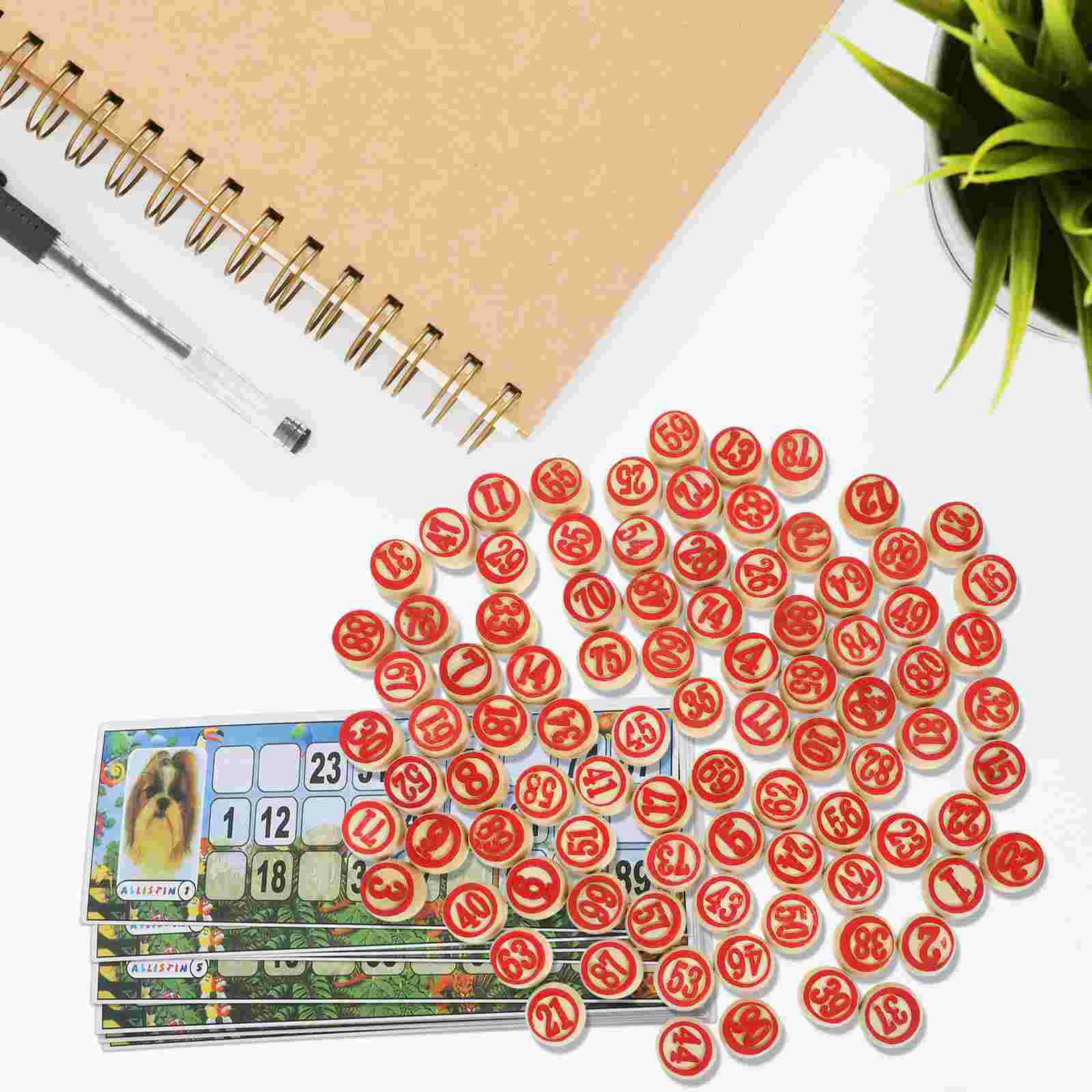Wooden Lightweight Numbers Chess Game Russian Lotto Chess Games Bingo Game Set Party Props Household Cards Interactive