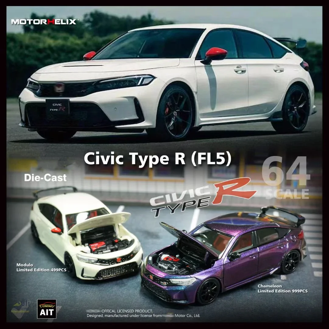 

MH 1:64 CIVIC TYPE R FL5 Chameleon Modulo Diecast Diorama Car Model Collection Miniature Carros Toys MOTORHELIX