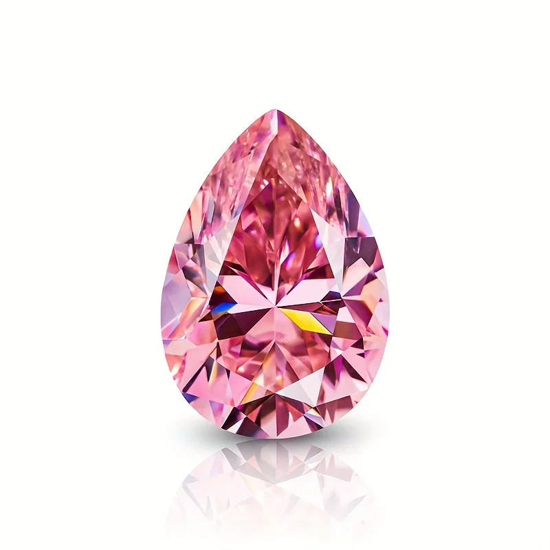 

Cherry Blossom Pink Pear Shape sakura color Moissanite 1ct-3ct High Quality Loose Stone Jewelry Matching Stone pass diamond test