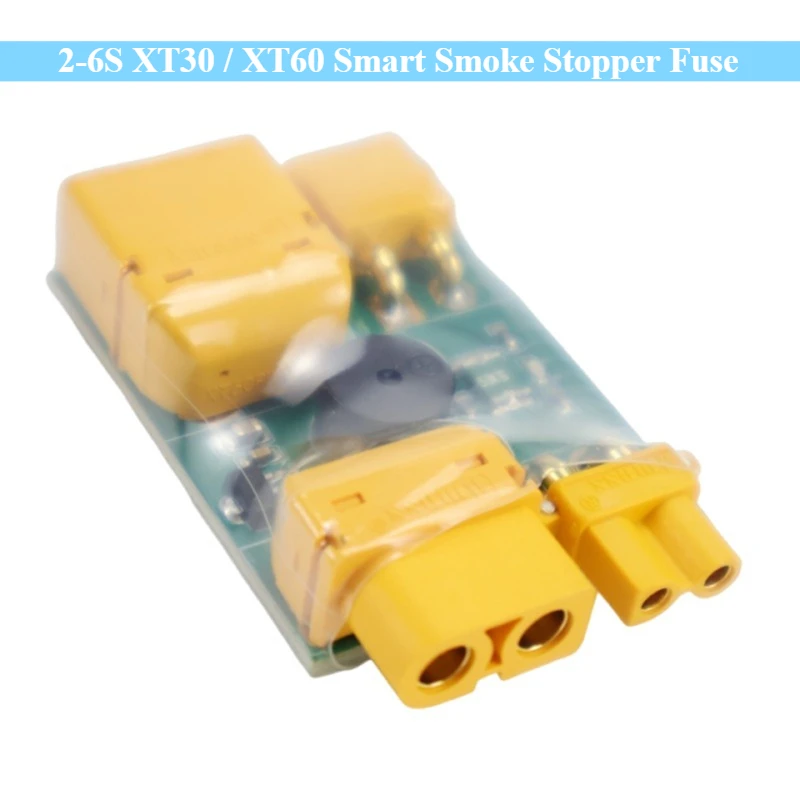 Novo plugue de segurança 2-6s xt30/xt60 inteligente fumaça rolha fusível teste proteção contra curto-circuito plug circuito para rc fpv corrida drone diy