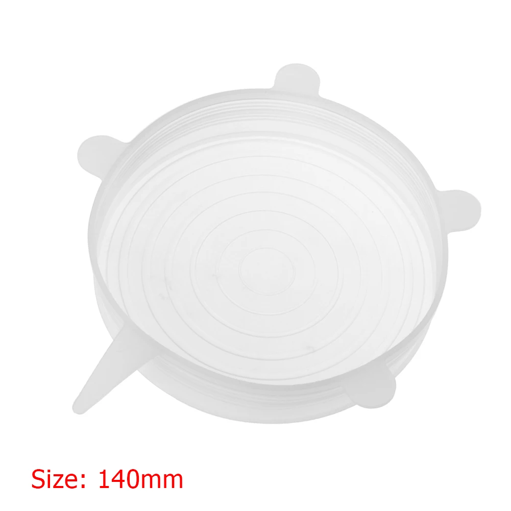 Set of 5 Reusable Silicone Food Covers - Stretchable, Food-Safe Lids