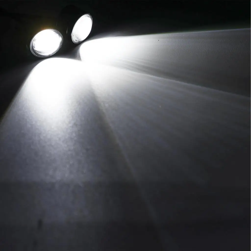 2-Pack Mini Motorcycle LED Fog Lights - 12V White Light, 20mm Size, Aluminum Shell, Waterproof For Bike, E-Bike, ATV