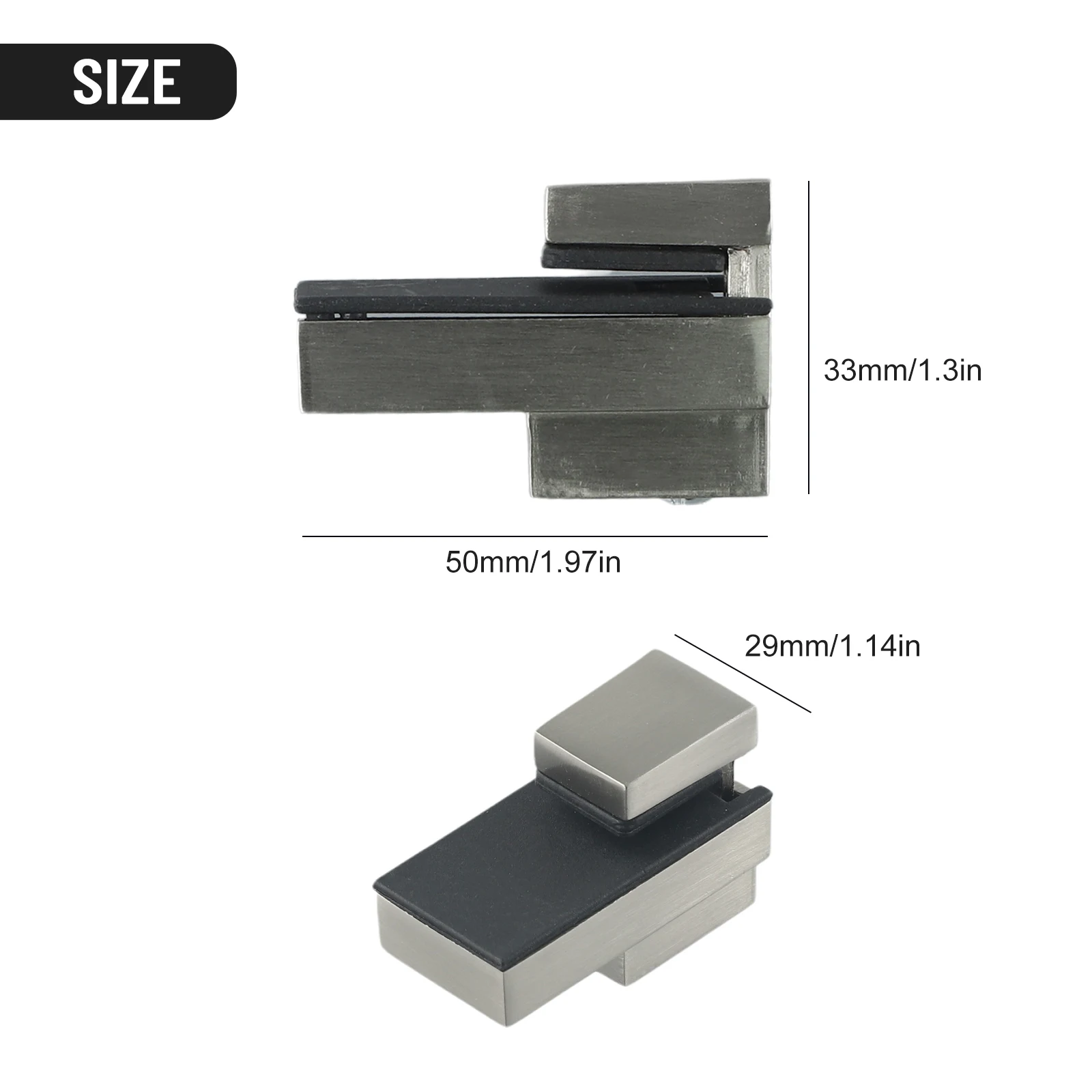 Description Picture 5 of item2 PCS Glass Shelf Brackets Zinc Alloy 5kg Load Capacity Rust-proof Wall Mount Adjustable Clamp For 3-16mm Glass Bathroom Kitchen