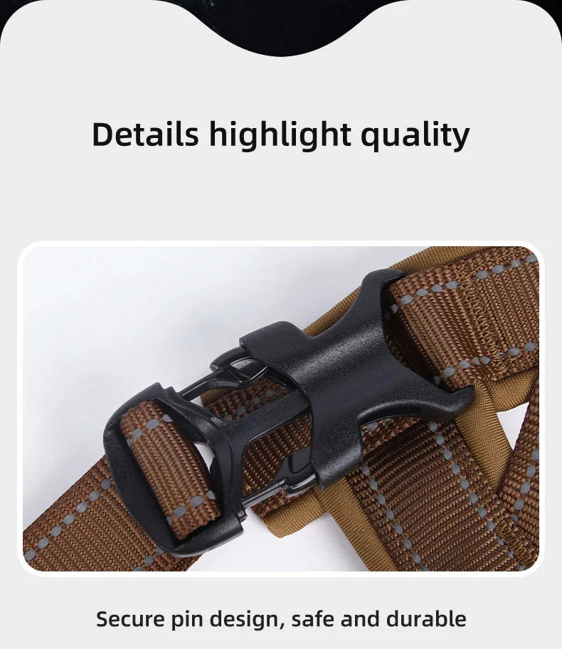 Tactical Dog Harness Escape-proof Padded Adjustable No Pull Vest_voghion.com