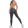 Yoga Set Sexy Backless One-piece Suit Female Rompers Quick Dry Yoga Clothing Workout Bodysuits Flared Sports Jumpsuit Women 6