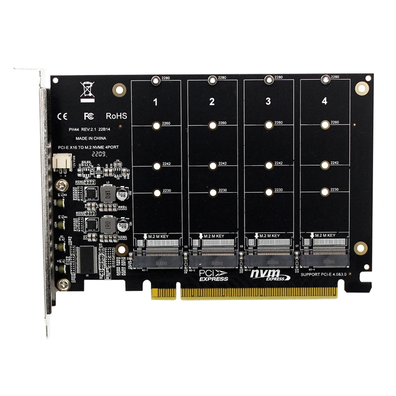 新しいnvmeを元のカード,pi express 4.0 x16から4ポート,拡張