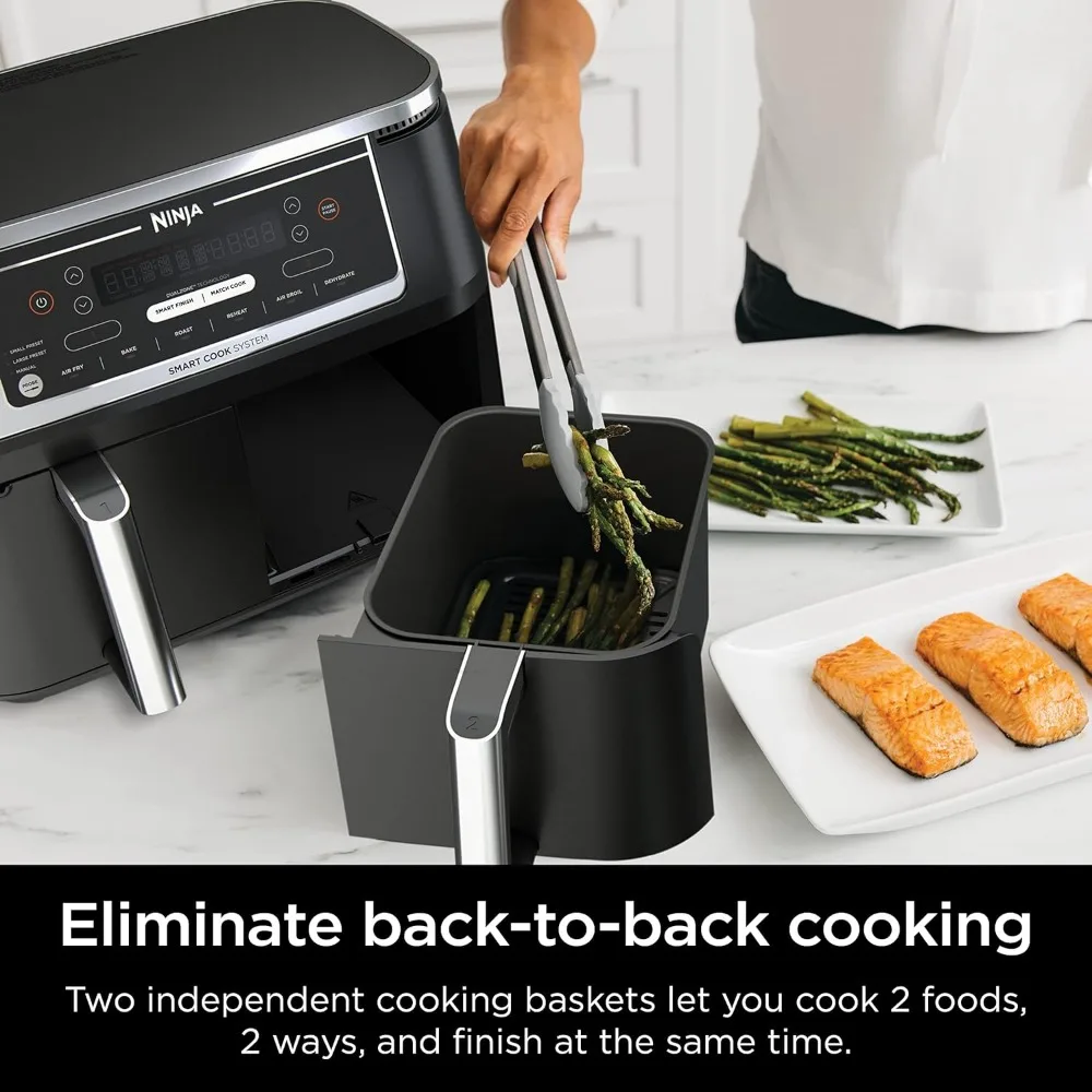 DZ550 Foodi 10 Quart 6-in-1 DualZone Smart XL Air Fryer with 2 Independent Baskets, Thermometer for Perfect Doneness 3