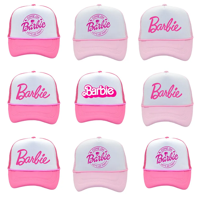 

2023 New Miniso Barbie Baseball Cap Summer Beach Sun Hat Soft Cotton Snapback Caps Sports Sun Visor Hat for Adults Children