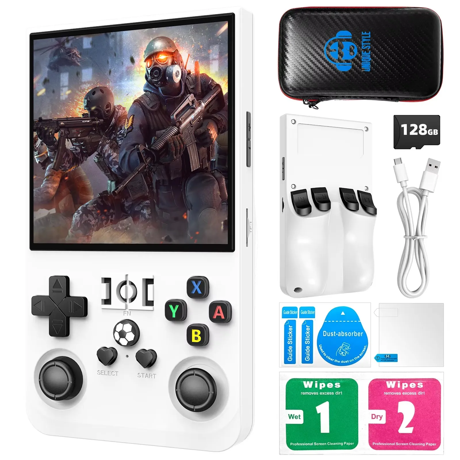 R36MAX Retro Handheld Gameconsole Linux-systeem 4,0 inch IPS-scherm Draagbare zakvideospeler 64 GB 128 GB Games voor kinderen_voghion.com