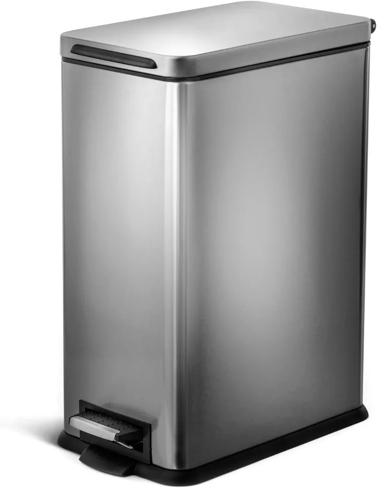 Automatic Trash Can 8 Gallon Slim Stainless Steel Step Pedal