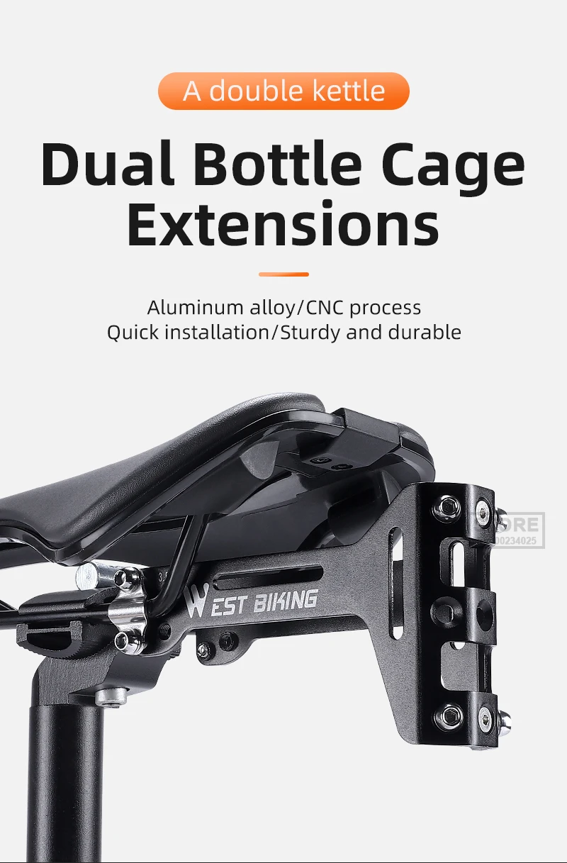 Description Picture 2 of itemWEST BIKING Double Cup Bicycle Water Bottle Cage Saddle Extension Holder Cycling Kettle Brackets MTB Road Bike Accessories Parts