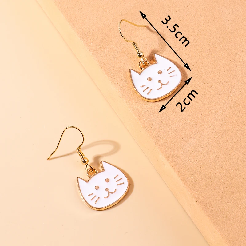 Aihua Niedliche Emaille-Tiere-Ohrringe, schöne Katze, Kaninchen, Einhorn, Alpaka-Tropfenohrring für Frauen und Mädchen, Geburtstagsgeschenke, Party-Schmuck – Detail 10