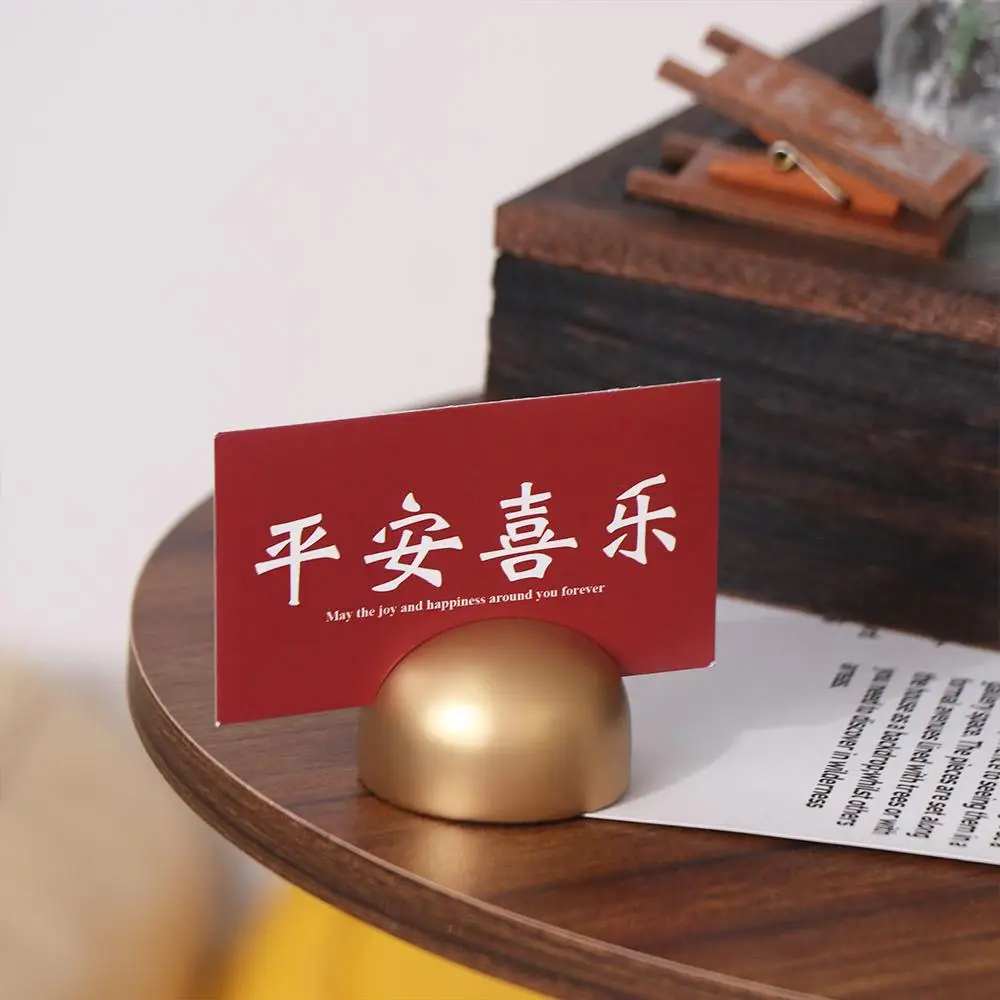 Gold Table Number Stand Wooden Durable Photo Card Postcard Display Stand Elegant Multipurpose Name Cards Holders