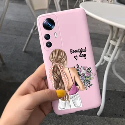 Sunflower Design Silicone Soft Phone Case with Bumper Protection for Xiaomi 12T (Pink 1021)