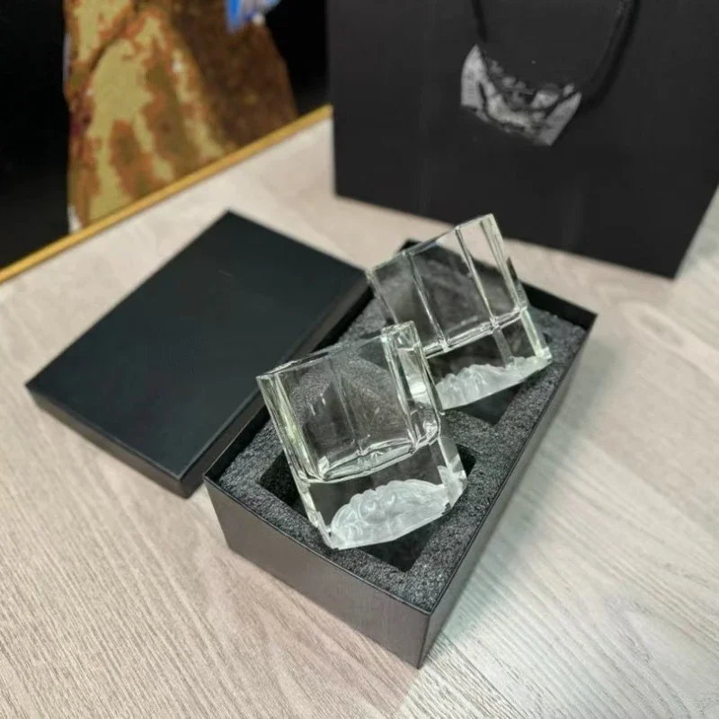 Black Gift Box Exquisite Crystal Cup Whiskey Cups Couple Home Glass Water Cup Gift Elegant and Generous Beer Water Bottle