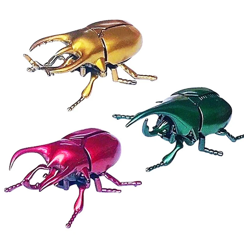 

3Pcs Wind-Up Prankster Animated Insect Model Scarab Children's Battle Wind-Up Toy Simulated Beetle Toy