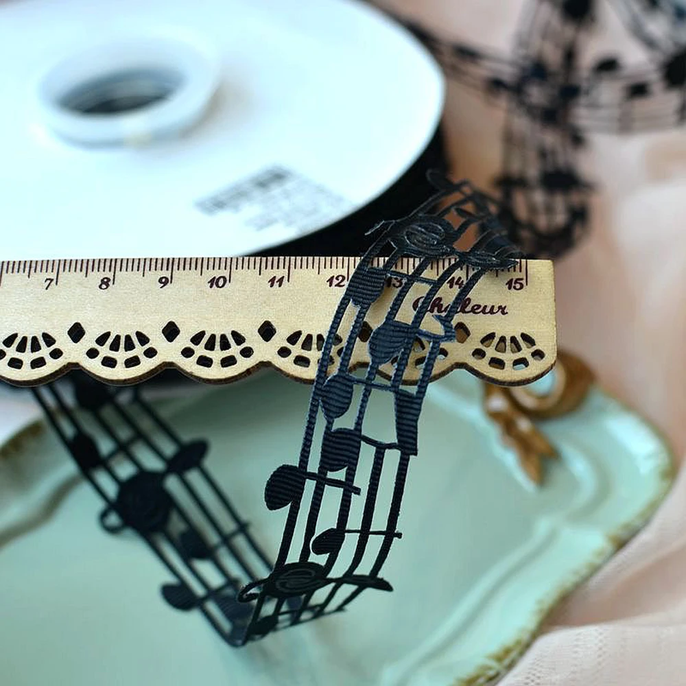 Music Handmade Cotton Ribbon Lace For Christmas Decoration DIY Sewing Fabric 3CM Wide 3Y/lot