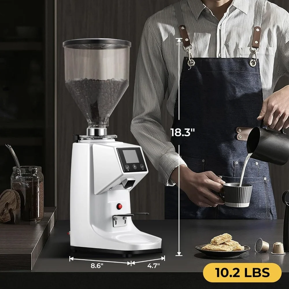 Coffee Grinder Electric 19 Settings Digital Timer Display Commercial With Large 35 Oz Hopper