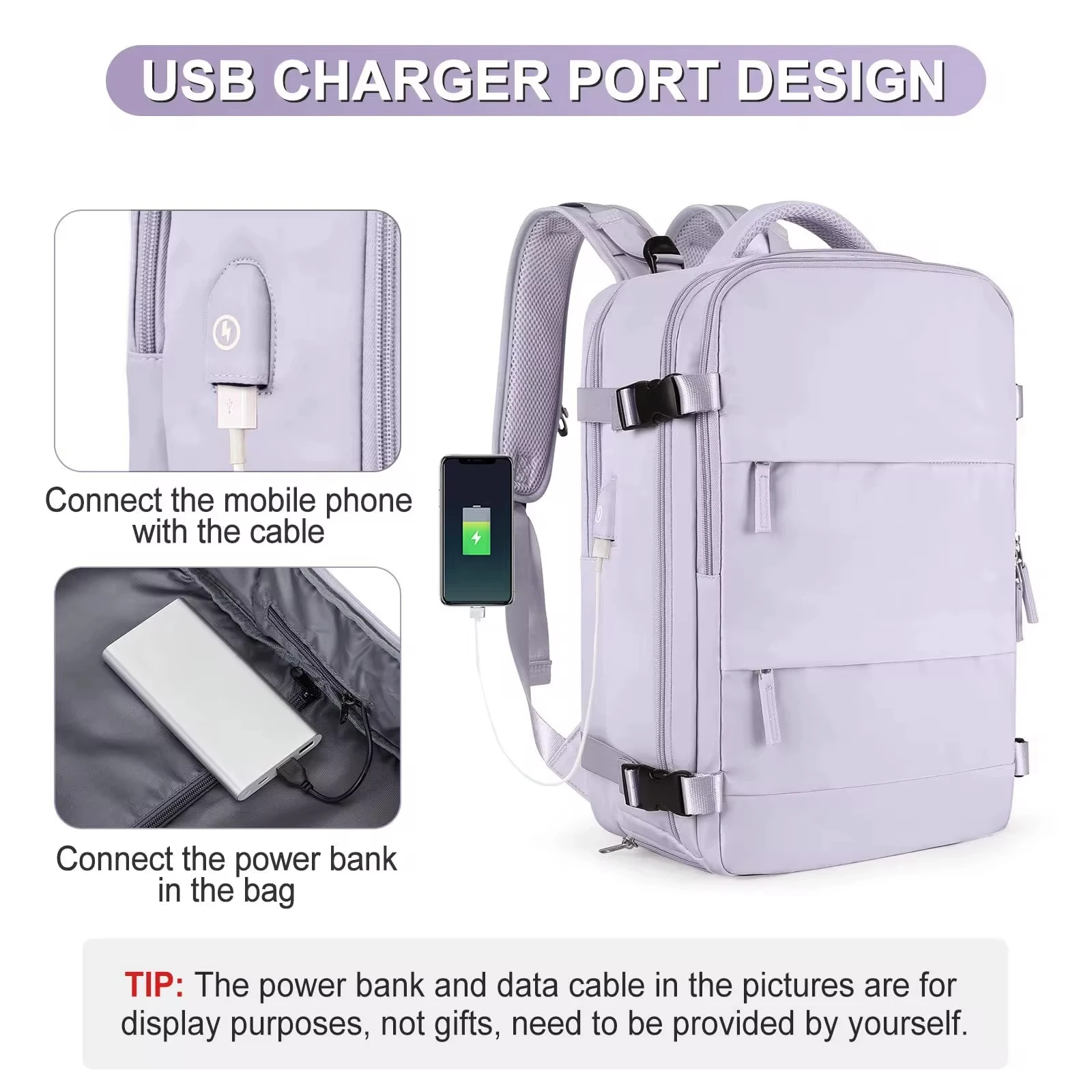 Buylor 40x25x20 Travel Backpack For Women Airplane Cabin Luggage Backpack Carry On 14inch Laptop Backpack Casual SchoolBackpack 4