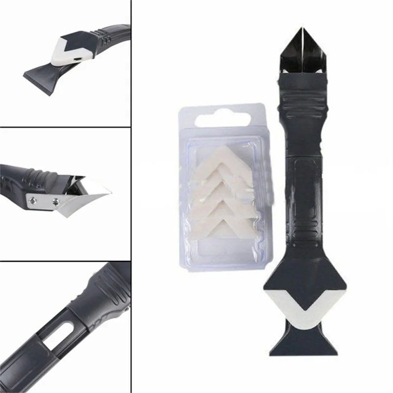 3 In1 Glass Glue Angle Scraper Caulking Tool Shovel Binder Multifunctional Rubber Shovel Silicone Remover Angle Seam