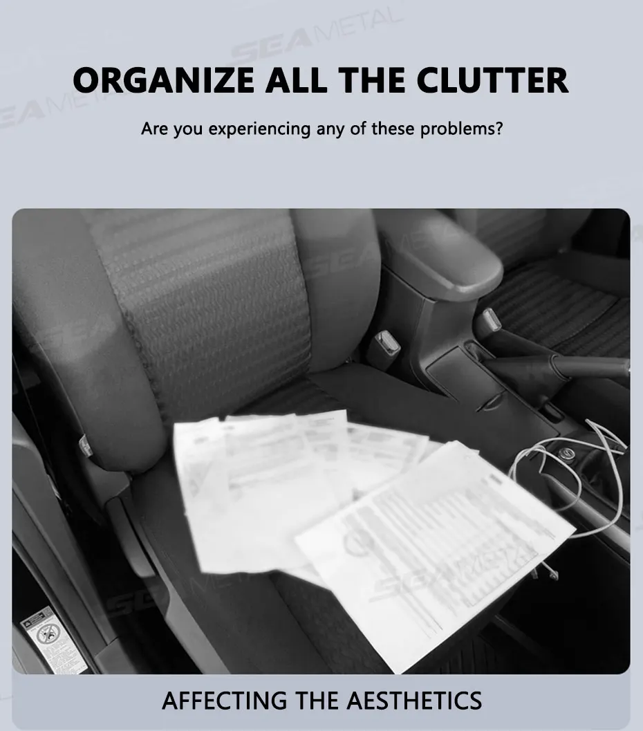 SEAMETAL Auto-Sonnenblenden-Aufbewahrungsbox, Innenraum-Organizer für Sonnenbrillen und Karten, Multifunktionale Sonnenschutz-Organizer-Tasche – Detail 2