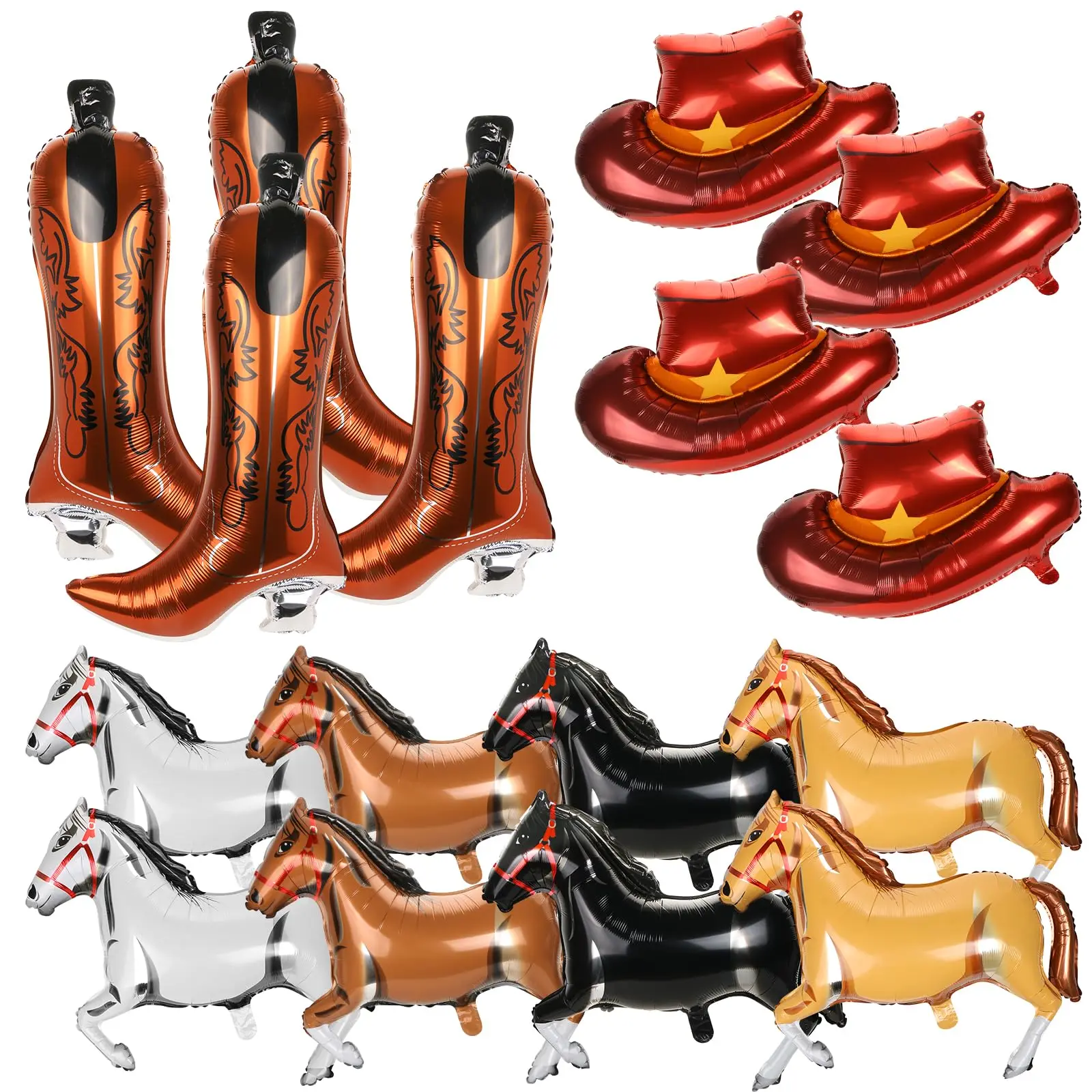 Description Picture 6 of item2pcs Western Cowboy Themed Party Balloons Horse Cowgirl Hat Boot Foil Balloons Kids Rodeo Horse Racing Birthday Party Decoration