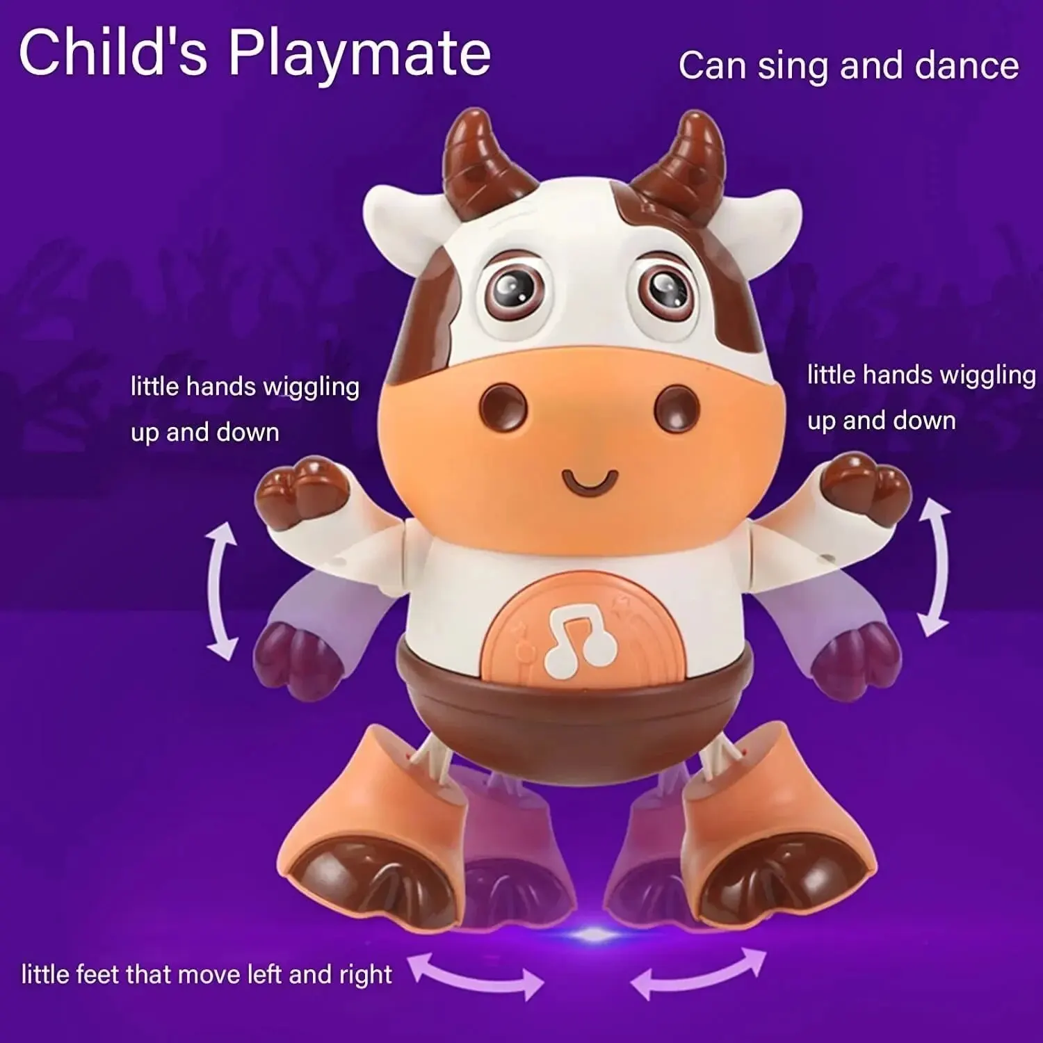 Baby Kuh Musikspiel zeug, Baby Vorschule pädagogisches Lernspiel zeug mit LED-Lichtern