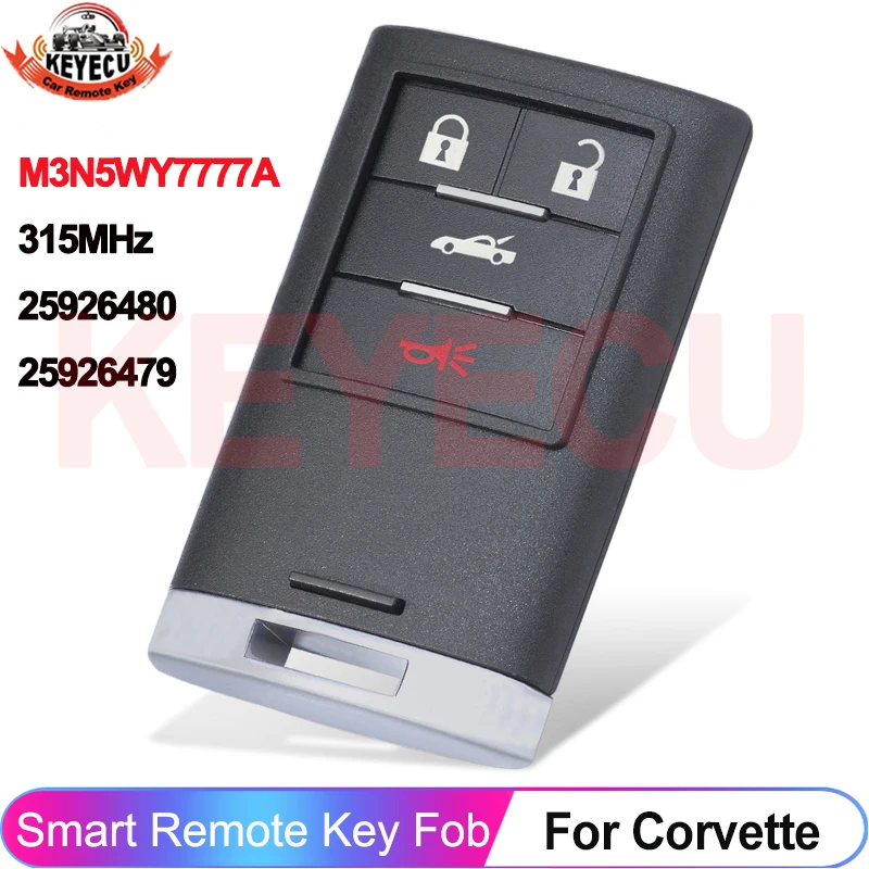 KEYECU 315 MHz M3N5WY7777A für Chevrolet Corvette 2005 2006 2007 2008 2009 2010 2011 2012 2013 Auto-Fernbedienungsschlüssel 25926480 25926479