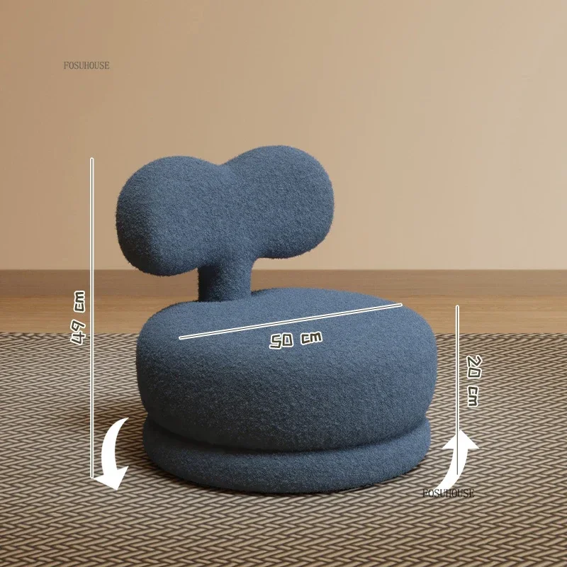 Rotatable Children's Sofas Cute Single Seat Mini Reading Leisure Backrest Low Chairs Designer Lambswool Children's Small Sofa BB