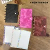 Fromthenon A6 Leather Disc Bound Loose Leaf Notebook Leather Business Office Notebooks Mushroom Hole Journal Planner 1