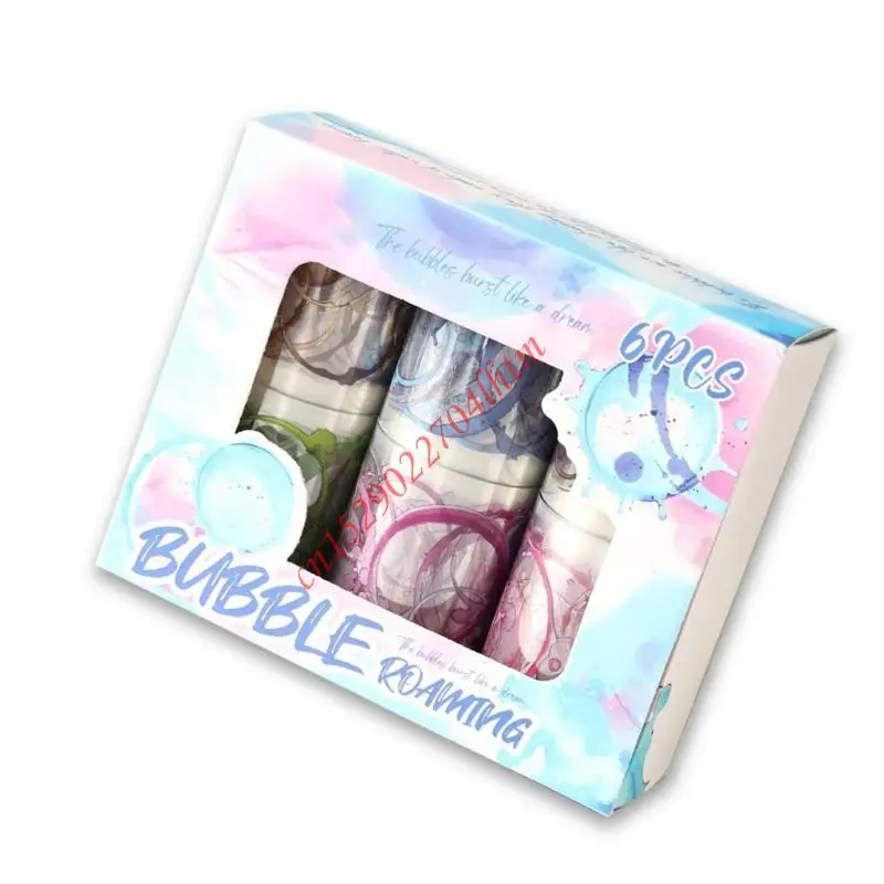 창의적 사용 접착제 필름 애완 동물 스티커 1box/6pcs를위한 수생 버블 디자인이 포함 된 72xa 잔류 물이 재배치 가능한 공예 테이프