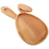 Rabbit Serving Tray Fruit Wooden Balls Shape Decorative Easter Bunny Plate Baby 1