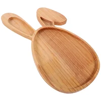 Rabbit Serving Tray Fruit Wooden Balls Shape Decorative Easter Bunny Plate Baby 1