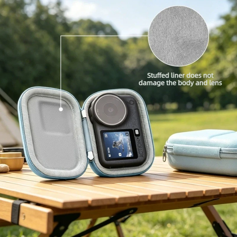 DJI 액션 6 미니 스토리지 케이스 바디 백 PU 벨벳 썸 카메라 휴대용 가방 여행용 케이스 (DJI 액션 5Pro 4 3 호환)