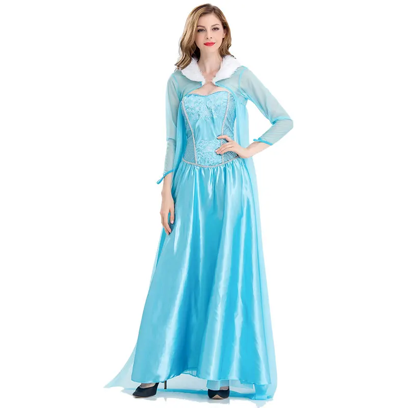 

Halloween Snow White Dress Ice and Snow Blue Elsa Princess Dress Cosplay Carnival Party Dress