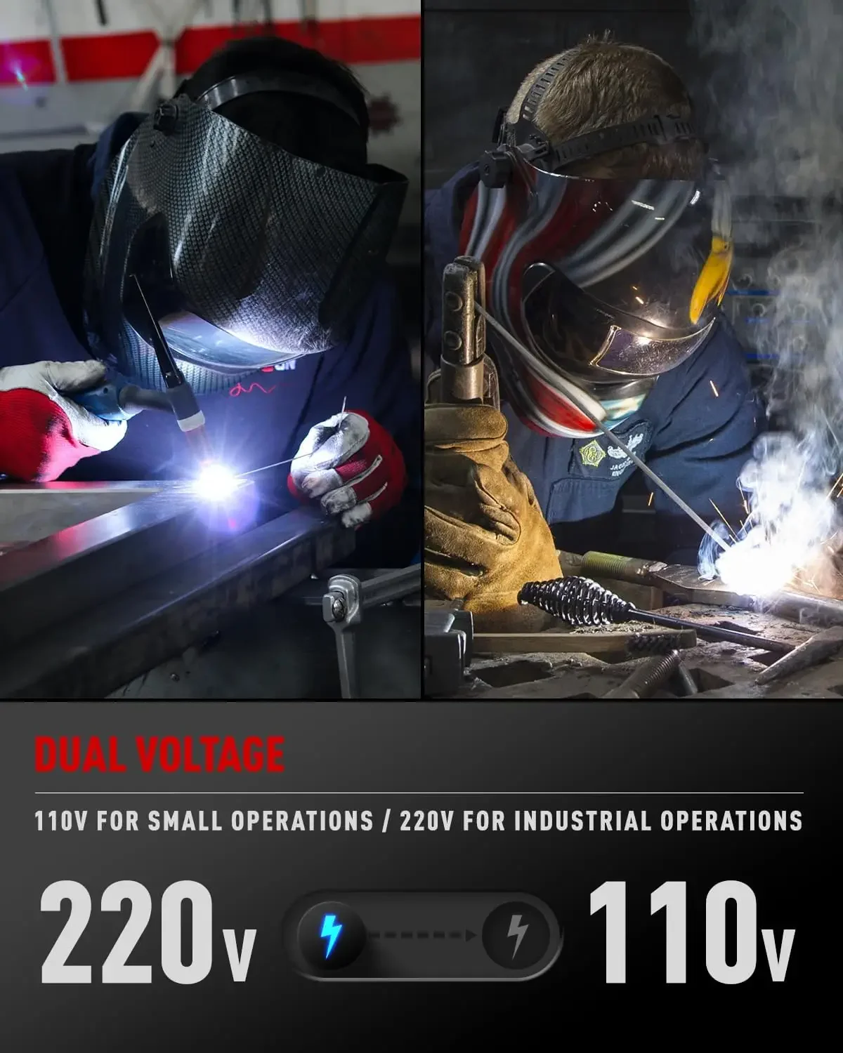 MIG Welder 200Apm 110V/220V Dual Voltage GAS MIG/FLUX MIG/Lift Tig/Stick 4-In-1 Multiprocess MIG Welder 4