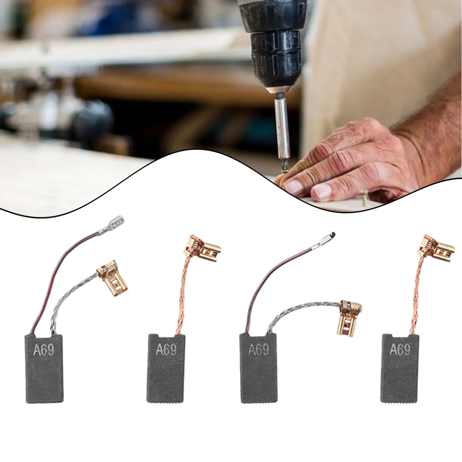 

4Pcs Carbon Brush 12.5x6.4x25.2mm Spare Parts 1617014135 For GBH5-40DE GSH 5-CE GSH 5 E GBH7-45DE GBH7-45D Electric Hammer Tools