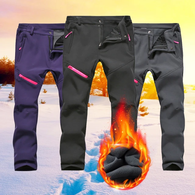 Winter Thick Fleece Pants Men Outdoor Warm Waterproof Windproof Breathable  Soft Shell Trousers Women Sports Hiking Cargo Pants - AliExpress