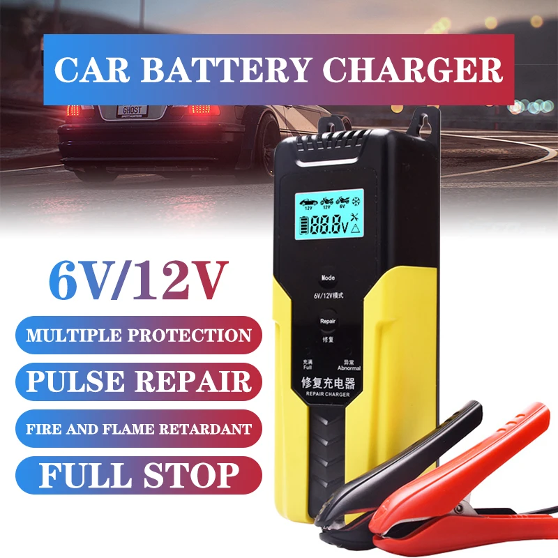 

12V Car Battery-Charger Full Automatic 12V 10A Digital Car Battery Charger Pulse Repair For Car ATV RV Ship Automatic Pulse