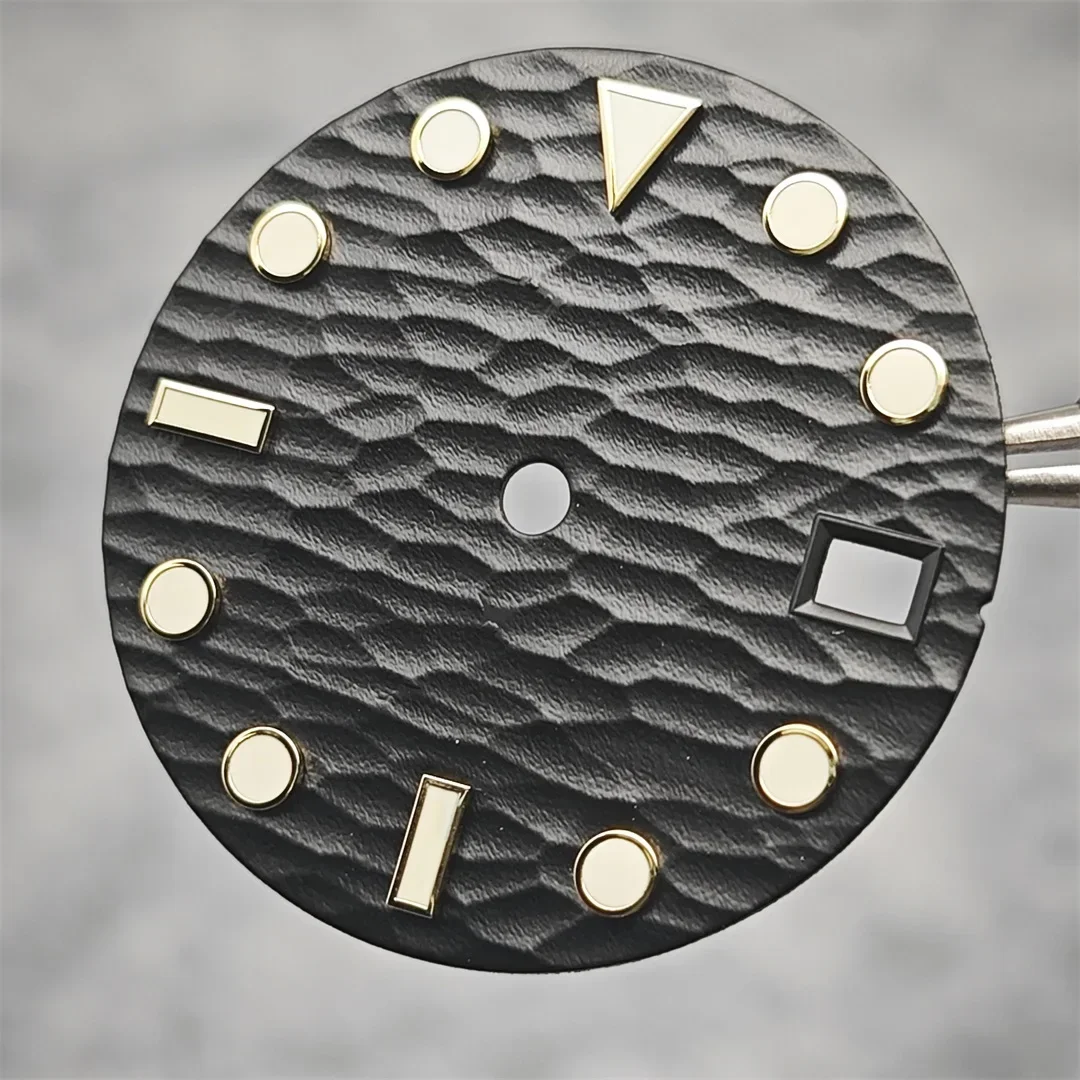 28.5mm Watch Dial Sea Wave Pattern Surface Green Luminous with Date Faces Watch Replace Accessories for NH35/36/4R/7S Movements watch face accessories watch dial accessories