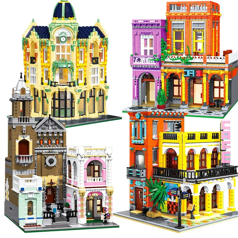 

Creative City Street View Building Blocks Coffee Style Architecture Bricks Set MOC Store Toys Gifts For Adults Friends Kids