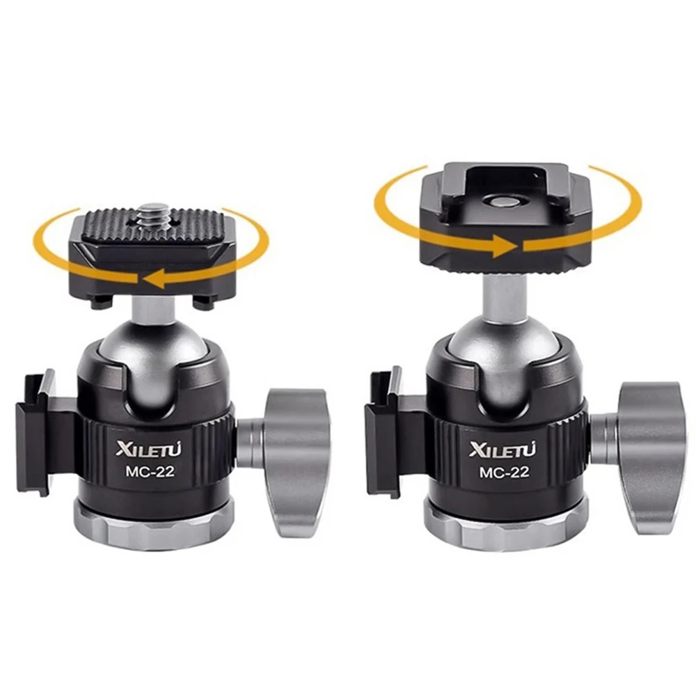 XILETU MC-22 + XT-18 미니 삼각대 스탠드, 알루미늄 합금 유연한 볼 헤드 콜드 슈 페이로드, 라이브 스트리밍용, 데스크탑 삼각대, 3kg