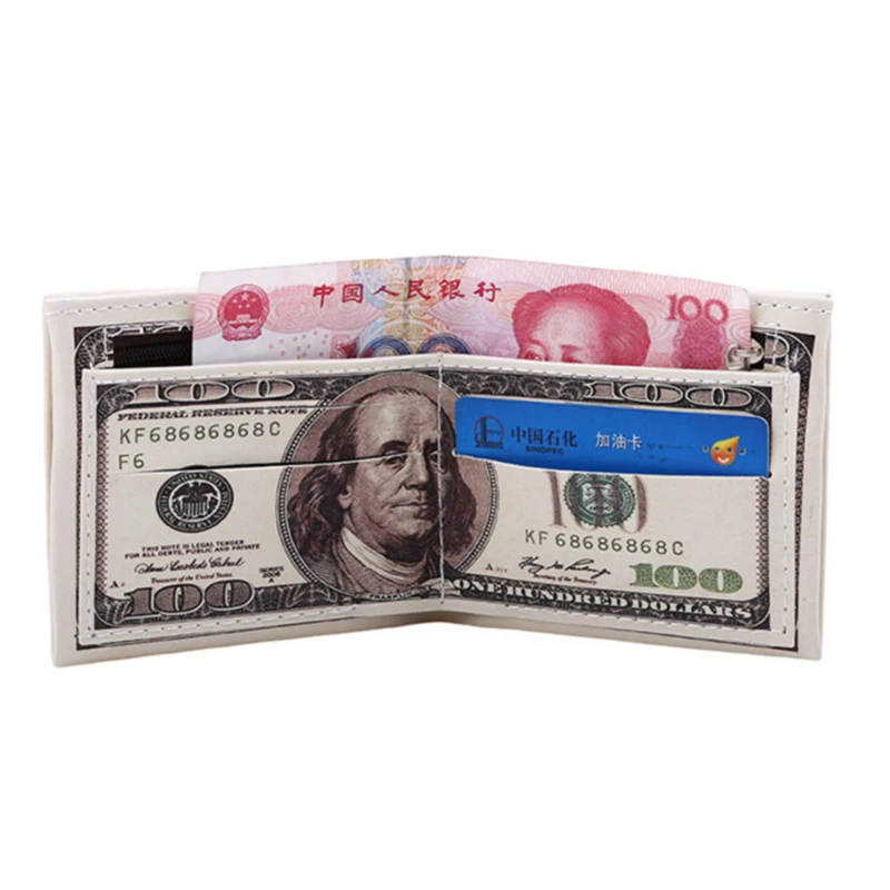 Men Money Canvas Wallets Credit ID Card Holder Bags Purses Currency Notes Pattern Insert Picture Cash Coin Dollars Euro Wallet - 5