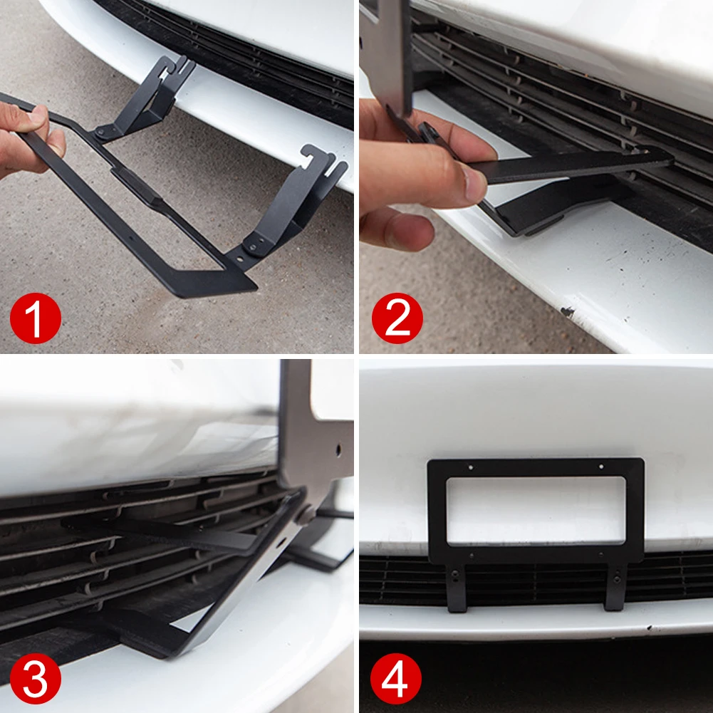 Cadre De Plaque D'immatriculation Démonstration En Néoprène Noir - Donkey Auto, 12,25 X 13,25 Pouces, Légal Route