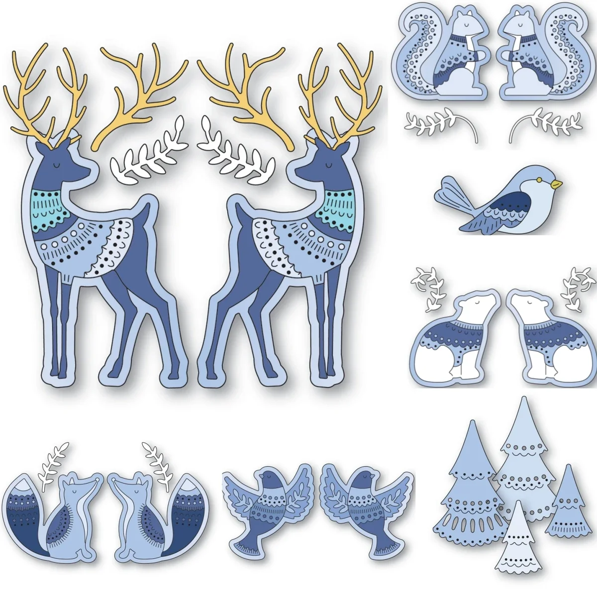 

New Christmas Deer Bird Collection Metal Cutting Dies For Decorating Scrapbook Diy Paper Card Album Mould Embossing Craft