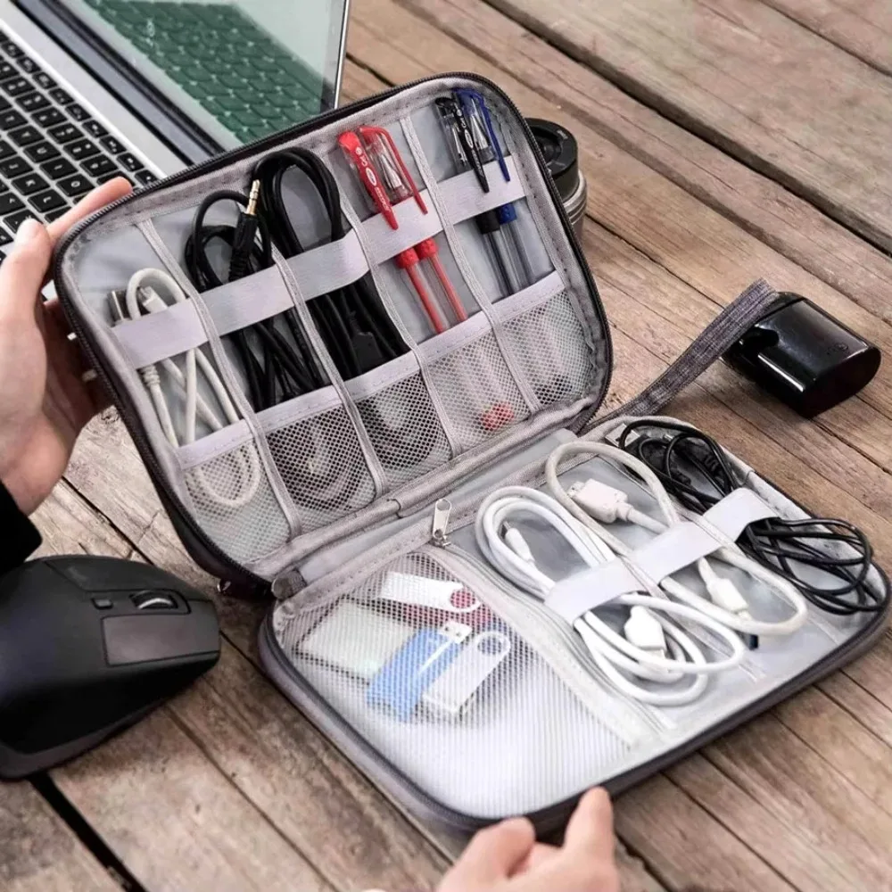 방수 여행용 전자기기 보관 케이스, 휴대용 케이블 정리 파우치 (USB 케이블, 벽면 충전기, 디지털 액세서리용)