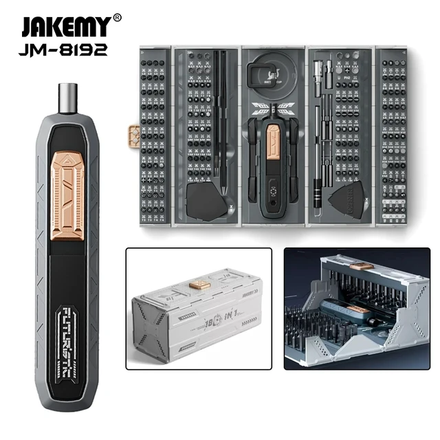 180 in 1 Electric Screwdriver Set JAKEMY JM-8193 Mini Tool box LED