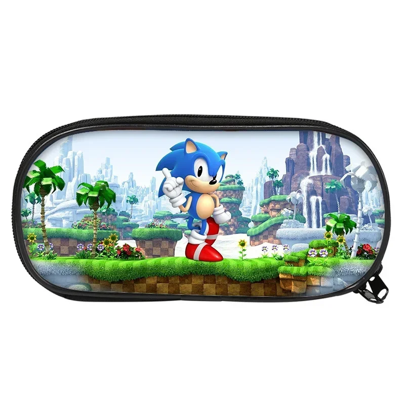 thumbnail image 1 of Estuche para lápices de dibujos animados de Sonic The Hedgehog, estuche para lápices de gran capacidad para escuela secundaria y preparatoria, material escolar, papelería de oficina, 1 of 5