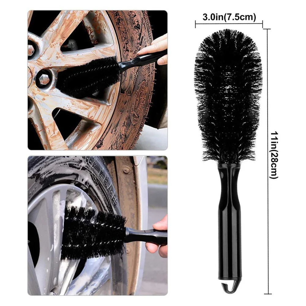 

12pcs Car Detailing Brush Sponge Wire Bristles Car Wash Gloves Tire Brush Kit Truck Vehicle Auto Wheel Rims Cleaning Tool