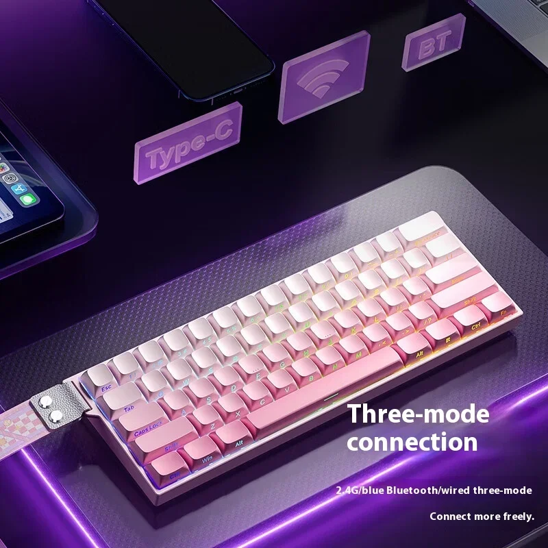 AULA Mini60HE 마그네틱 스위치 기계식 키보드 8000Hz 0.01mmRT RGB 무선 트라이 모드 맞춤형 게이밍 키보드 PC E-스포츠 선물